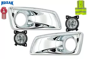 Chrome Bezels w/ Built-in LED Light Strip & Fog Lights Lamp Set Kenworth T660 - Bild 1 von 8
