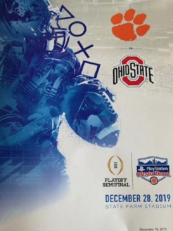 2019 FIESTA BOWL GAME PROGRAM  OHIO STATE BUCKEYES CLEMSON TIGERS 2020 CFP FINAL - Image 1 of 1
