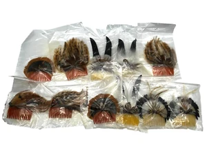 Feather Hair Combs Accessory 11 Pieces New Sealed Wedding Boho Native Costume - Picture 1 of 14
