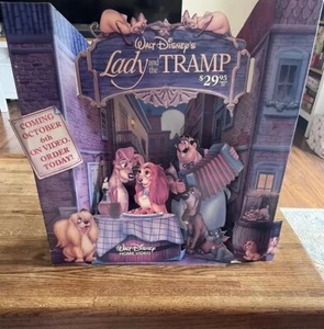Vintage VHS Lady and the Tramp Video Store Display 1987 First Release - Picture 1 of 9