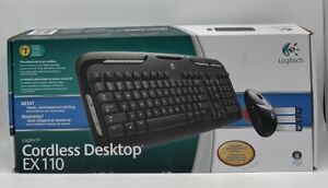 LOGITECH Cordless Desktop EX110 BLACK Keyboard Mouse NEW SEALED