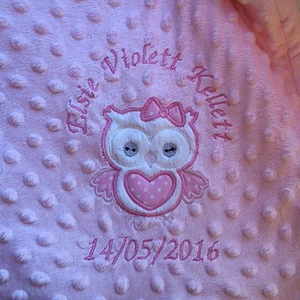 personalised dimple fleece baby blanket Cute Owl - Picture 1 of 1