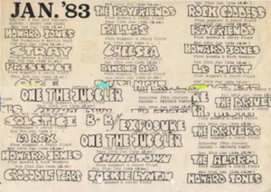 Howard Jones Boyfriends Erzalarm Chelsea zwölfte Nachtsonnenwende streunender Flyer '83 - Bild 1 von 1
