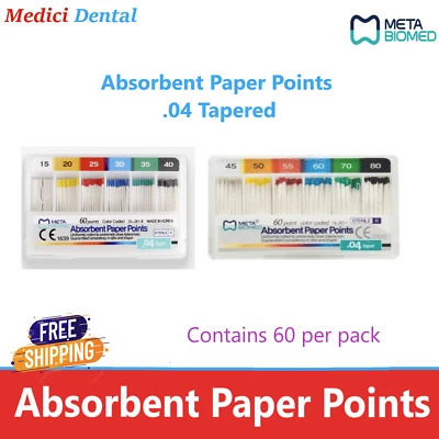 Dental Absorbent Paper Points .04T Taper, Size 15 Thru 80, 60/Pk, Sliding Box - Image 1 of 4