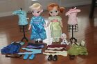 Disney Store Frozen Anna and Elsa Animator Doll Set w/Olaf,Outfits & More EUC!