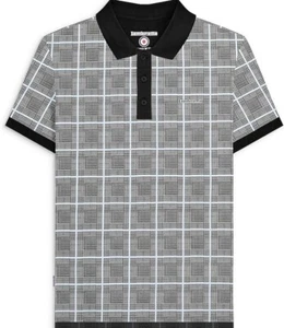 Lambretta Prince Of Wales Check Polo White - Picture 1 of 3