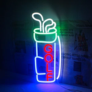 Golf Leuchtreklame für Wanddeko, Golf Neon LED Schild, kreative Neonlichter Schilder - Bild 1 von 6