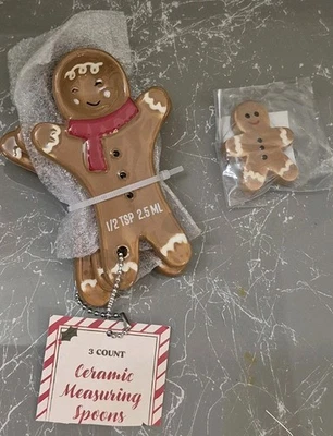 Bullseye Playground 2025 Ceramic Gingerbread Man Measuring Spoons & Magnet - Image 1 of 3