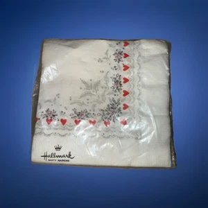 Vtg 80’s Hallmark Sealed Party Napkins! Hearts & Roses! Pack Of 20 - Picture 1 of 6