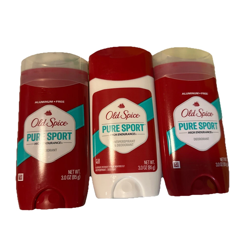 Desodorante Old Spice Pure Sport de alta resistencia para hombre sin alumbre 3 OZ Lote de 3. 1I Foto 1 de 1
