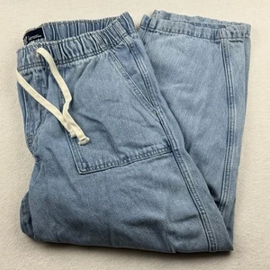 GAP Pull On Barrel Jeans leichter Gummibund Kordelzug helle Waschung Large - Bild 1 von 10