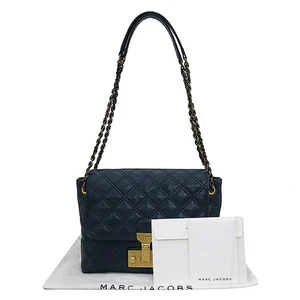 Marc_Jacobs MJAS30021 Navy Gold Logo Lock Buckle Single Chain Shoulder Bag - Picture 1 of 5