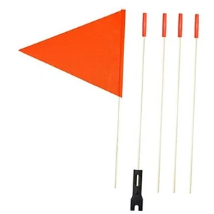 Upgraded Bike Flags with Pole, 6 ft High Visibility Orange Fags with heavy - Picture 1 of 8