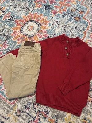 Polo Ralph Lauren Niños Talla 4 Pana Pantalones Y Carters Tejido Suéter Talla 5 Foto 1 de 4
