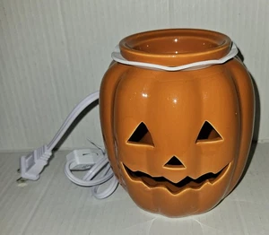 Ceramic Halloween Jack O Lantern Pumpkin Full Size Electric Wax Warmer 6" EUC - Picture 1 of 7