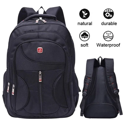 Rucksack Sport Reisen Wandern Arbeit Freizeit Schulrucksack Damen Herren Schwarz - Bild 1 von 4