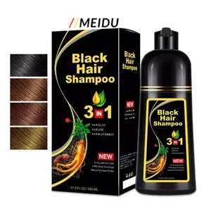 Black Hair Dye Shampoo Covering Grey Hairs Instant Darkening SemiPermanent 500ml - Picture 1 of 17