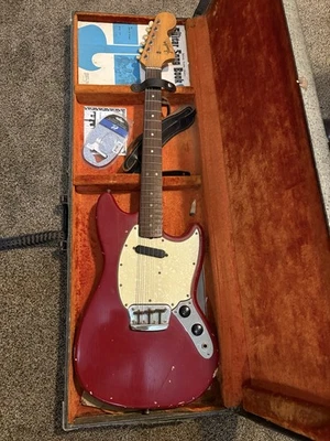 Fender Musicmaster II Electric Guitar March 1966 Dakota Red Rosewood Pearloid - Image 1 of 4