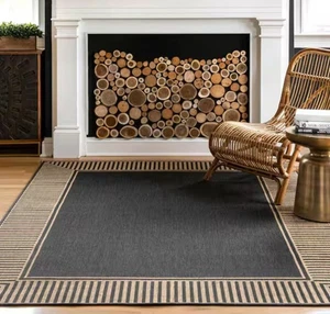 Dark Grey 5x8 ft Indoor/Outdoor Rug – Modern, Durable & Stylish Patio Mat - Picture 1 of 8