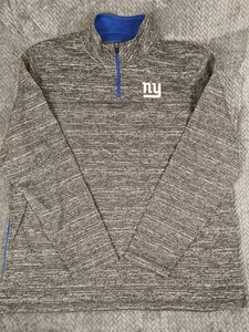 NFL Team Apparel New York Giants Pullover Uomo 2XL Grigio Quarto Zip 1/4 - Foto 1 di 6