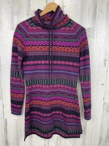 Krimson Klover Nordic Fair Isle Soft Merino Wool Stripe Sweater Dress S Pocket - Picture 1 of 8
