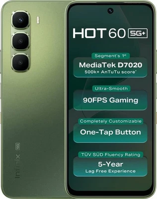 Infinix Hot 60 5G+ (Green 128GB 6GB RAM) Global Version, “NO TARIFFS IN USA” - Image 1 of 4