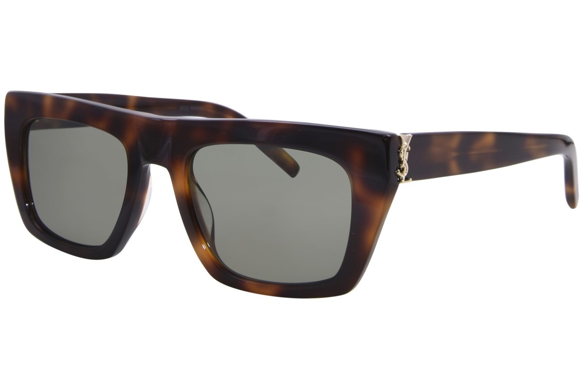 Saint Laurent SL-M131 003 Sunglasses Havana/Green Rectangle  display picture 2