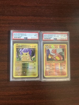 PSA 9 MINT Pikachu/Chameleon # 35/10 REVERSE HOLO XY Evolutions Pokemon - Image 1 of 2