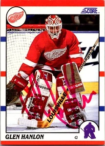 Glen Hanlon 1990-91 Score American #228 Detroit Red Wings Auto Hand Signed - Picture 1 of 2