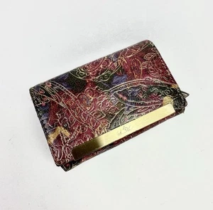 Cartera Patricia Nash Cametti 3 pliegues metálicos de cuero de encaje - Imagen 1 de 12