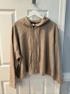 Eskandar x Neiman Marcus hellbraun 100 % Kaschmir Jersey Reißverschluss Hoodie Gr. 1 L/XL EUC - Bild 1 von 8