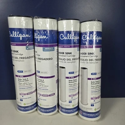 Paquete de 4 cartuchos de repuesto para agua potable debajo del fregadero Culligan filtro universal Foto 1 de 3