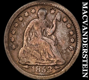 1852 Sitzende Freiheit Half Dime - seltenes besseres Datum keine Reserve #G44 - Bild 1 von 2