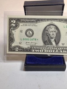 2017 Star🌟Fancy Low Serial Number Two Dollars Federal Reserve Note Uncirculated - Picture 1 of 3