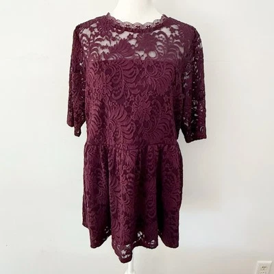 Top túnica de encaje tórrido nuevo con etiquetas para mujer 1X púrpura caprichoso hada grunge mujer vacaciones Foto 1 de 4