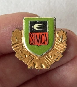 Oldtimer 60er Jahre Weißblech SIMCA MOTOR CAR FRANCE Automobilia Ansteckabzeichen - Bild 1 von 4