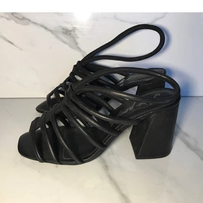 Sandalias Free People Colette de cuero con tiras ceñidas 36,5/5,5 negras  Foto 1 de 4