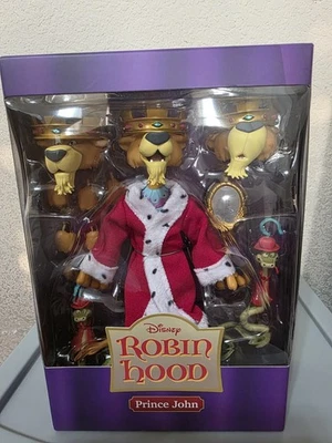 Figura de acción Super7 Ultimates: Disney Robin Hood Prince John con Sir Hiss ¡NUEVA! Foto 1 de 4