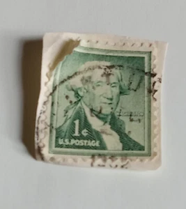 Vintage GEORGE WASHINGTON 1 Cent Green Postage Stamp - Picture 1 of 2