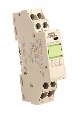 DOUBLE POLE 16A IMPULSE LATCHING RELAY 230VAC 17.5mm DIN RAIL MOUNT • 35.68£