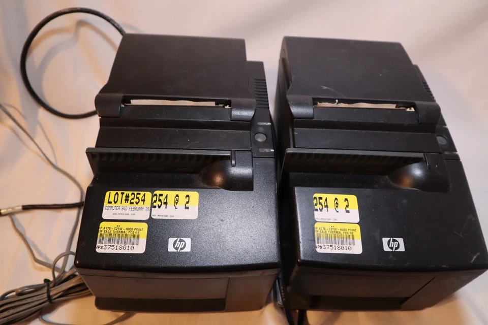 Impresora térmica de recibos y cheques HP A776-C21W-H000 PoS - LOTE DE 2 sin probar Foto 1 de 4