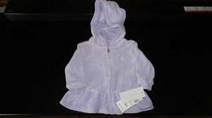 Ralph Lauren Velour Hoodie Jacket Baby Girls 6 Months Purple Zip Up Hooded #205 - Picture 1 of 5