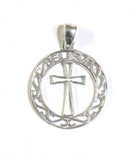 STERLING SILVER CROSS PENDANT #3G200031 - Picture 1 of 2