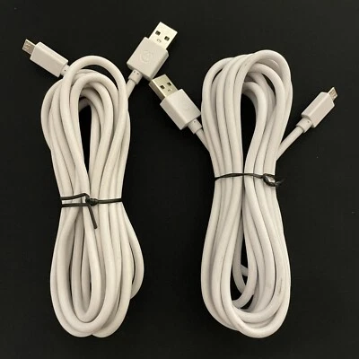2X Original POWER A Micro USB Charging Cable for Xbox One Controller 10ft white - Image 1 of 4