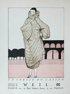 WEIL la sortie du casino - Chez Mercier  Gazette du Bon Ton 1920 Anciennes pubs - Imagen 1 de 8