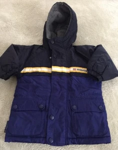 London Fog Boys Blue Yellow White Hooded Winter Snow Coat 2T - Picture 1 of 9