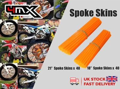 Protectores de radios de rueda naranja 18" 21" se adapta a Kawasaki KLX400 B1 (KLX400 R) 3 Foto 1 de 3