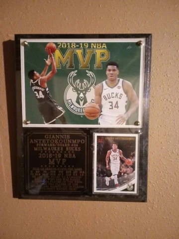 Giannis Antetokounmpo Milwaukee Bucks 2018-19 MVP 8 x 10  Photo Plaque Cover
