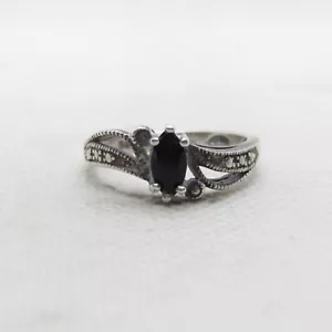 Avon A Sterling Silver 925 Black Onyx Ring Size 8.5 K6897 - Picture 1 of 7