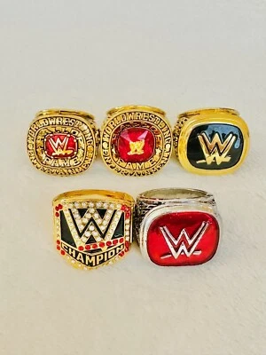Conjunto de anel 5 peças WWE World Wrestling Hall Of Fame Championship, envio para os EUA - Imagem 1 de 3